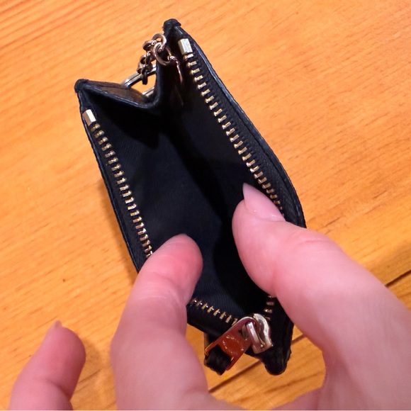 Coach Black Coin Pouch with card and ID slots - Picture 2 of 3